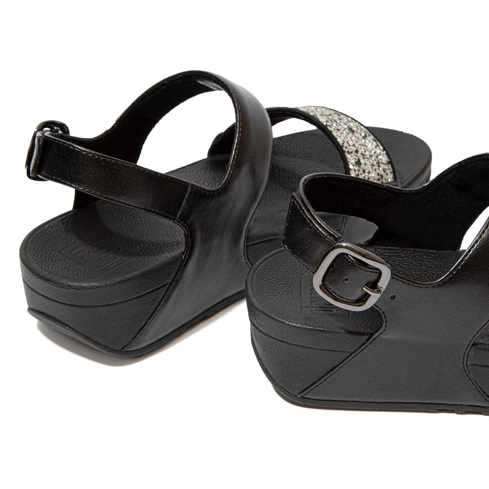 Fitflop Womens Sandals Black - Lulu Shimmer Back-strap - YK1067382